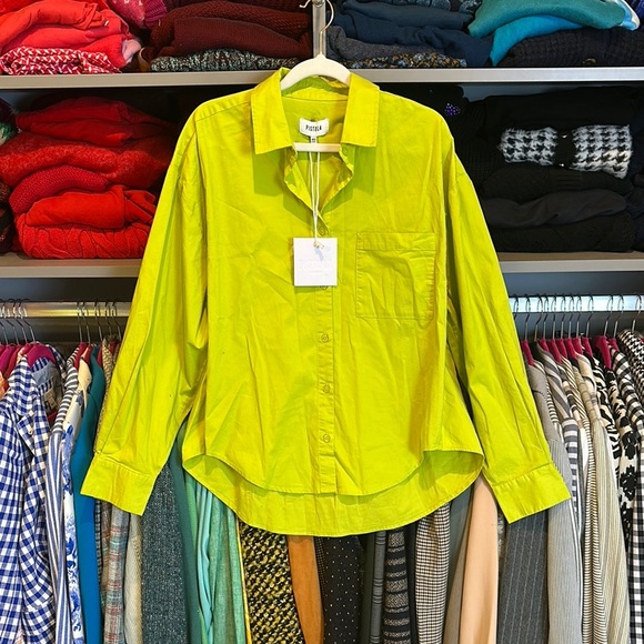 Pistola green long sleeve button down oversized shirt size XS NWT - Picture 1 of 3